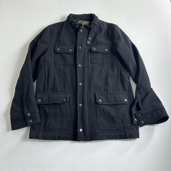 7 For All Mankind 80% Wool Blend Utility‎ Jacket Coat Full Zip Mens Size Medium - Picture 1 of 10